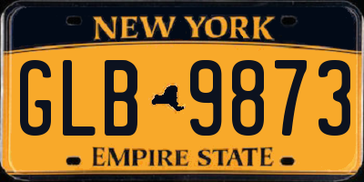 NY license plate GLB9873