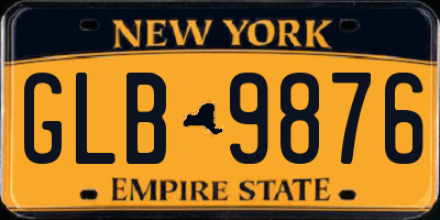 NY license plate GLB9876