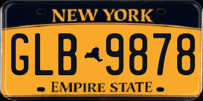 NY license plate GLB9878