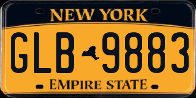 NY license plate GLB9883