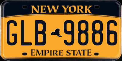 NY license plate GLB9886