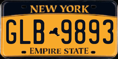 NY license plate GLB9893