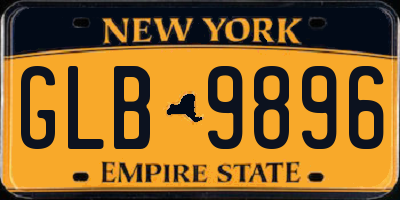 NY license plate GLB9896