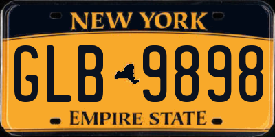 NY license plate GLB9898