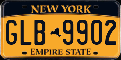 NY license plate GLB9902