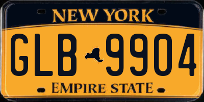 NY license plate GLB9904
