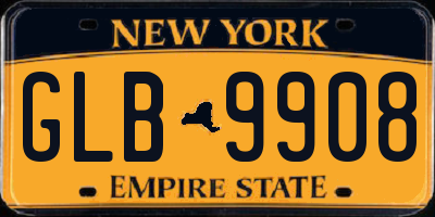 NY license plate GLB9908