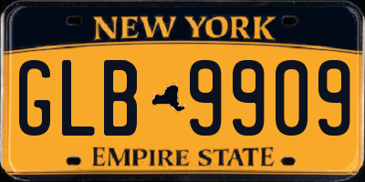 NY license plate GLB9909