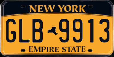 NY license plate GLB9913