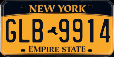NY license plate GLB9914