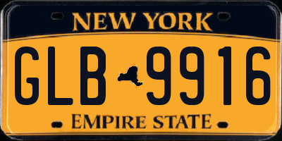 NY license plate GLB9916