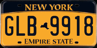 NY license plate GLB9918