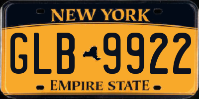 NY license plate GLB9922