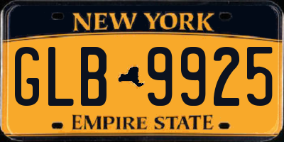 NY license plate GLB9925