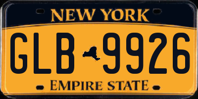 NY license plate GLB9926