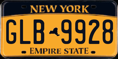 NY license plate GLB9928