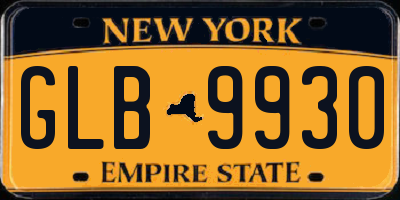 NY license plate GLB9930