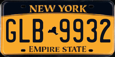 NY license plate GLB9932