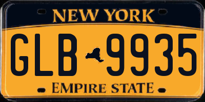 NY license plate GLB9935