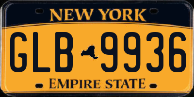 NY license plate GLB9936