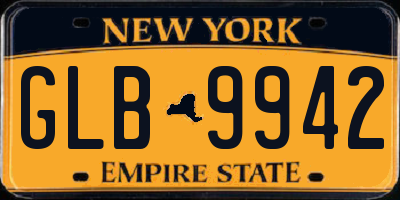 NY license plate GLB9942