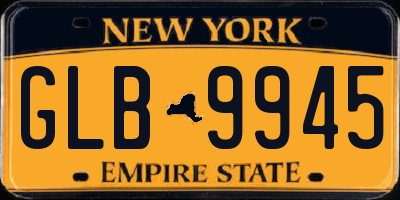 NY license plate GLB9945