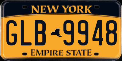 NY license plate GLB9948