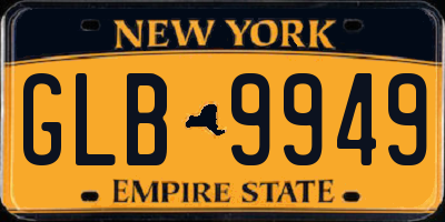 NY license plate GLB9949