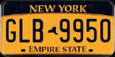 NY license plate GLB9950