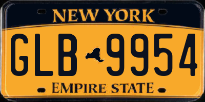 NY license plate GLB9954