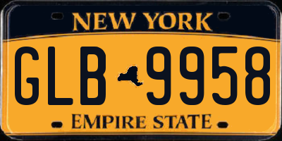 NY license plate GLB9958