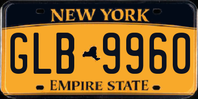 NY license plate GLB9960