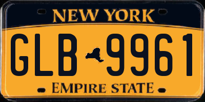 NY license plate GLB9961