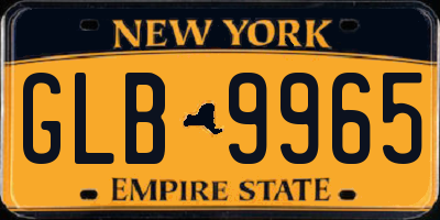 NY license plate GLB9965