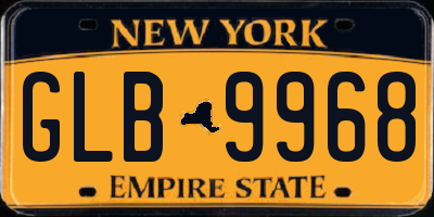 NY license plate GLB9968