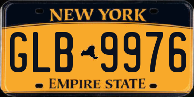 NY license plate GLB9976