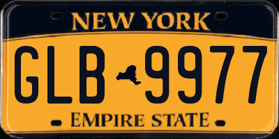 NY license plate GLB9977