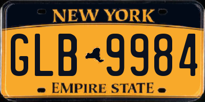 NY license plate GLB9984