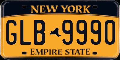 NY license plate GLB9990
