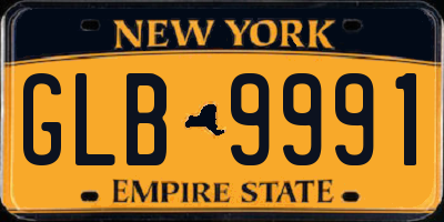 NY license plate GLB9991