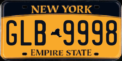 NY license plate GLB9998