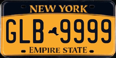NY license plate GLB9999