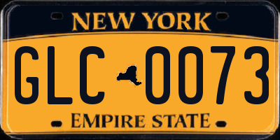 NY license plate GLC0073