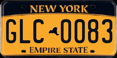 NY license plate GLC0083