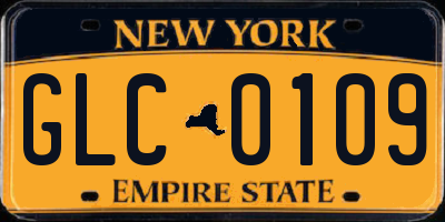 NY license plate GLC0109