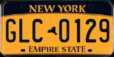 NY license plate GLC0129