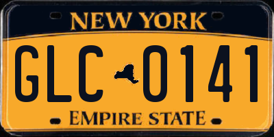 NY license plate GLC0141