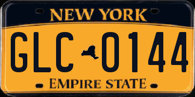 NY license plate GLC0144
