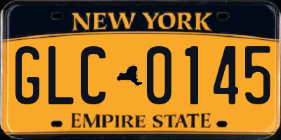 NY license plate GLC0145