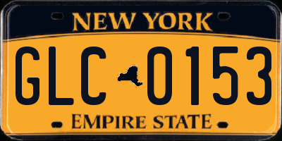 NY license plate GLC0153